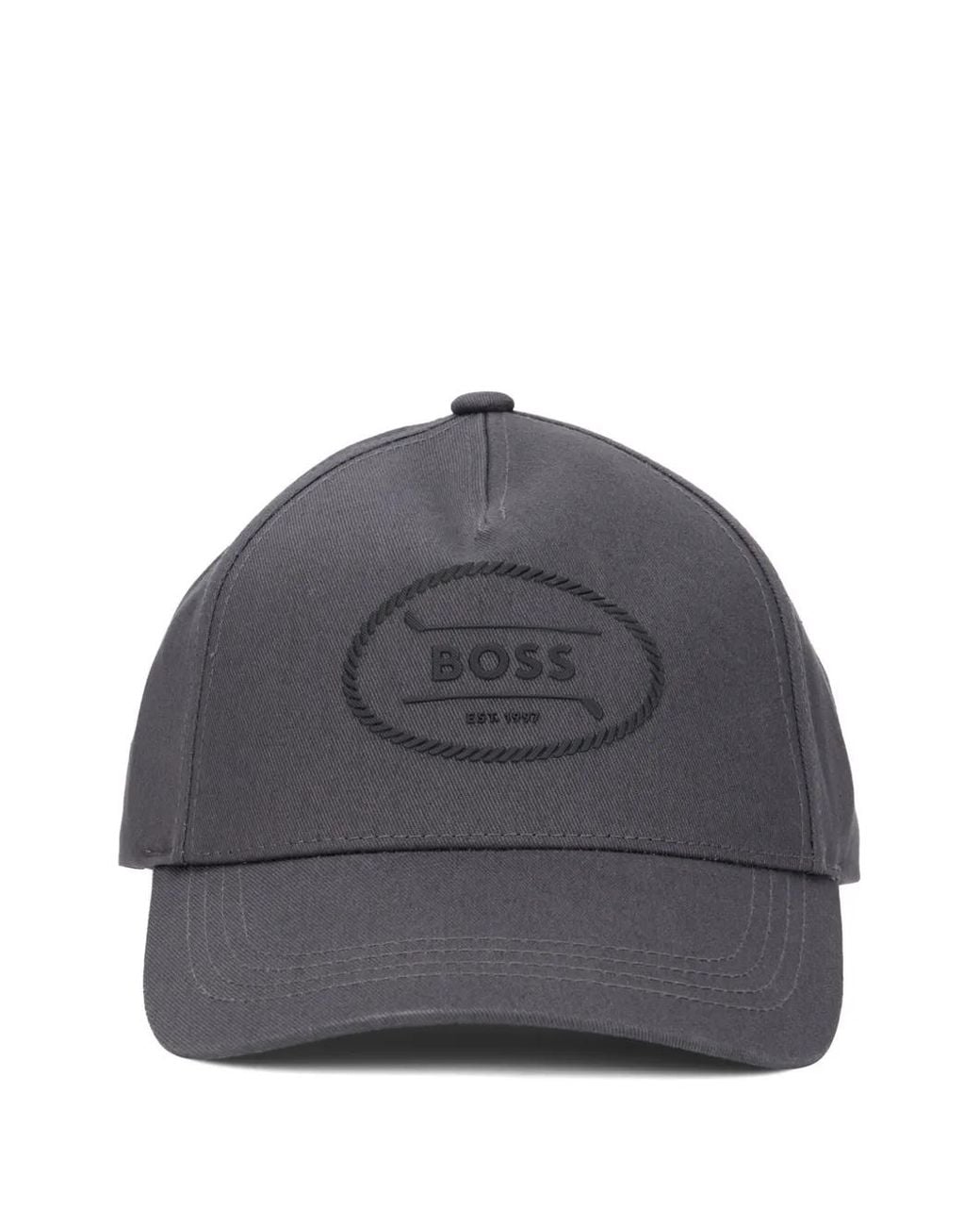 Boss Gray Logo-Patch Cap for men