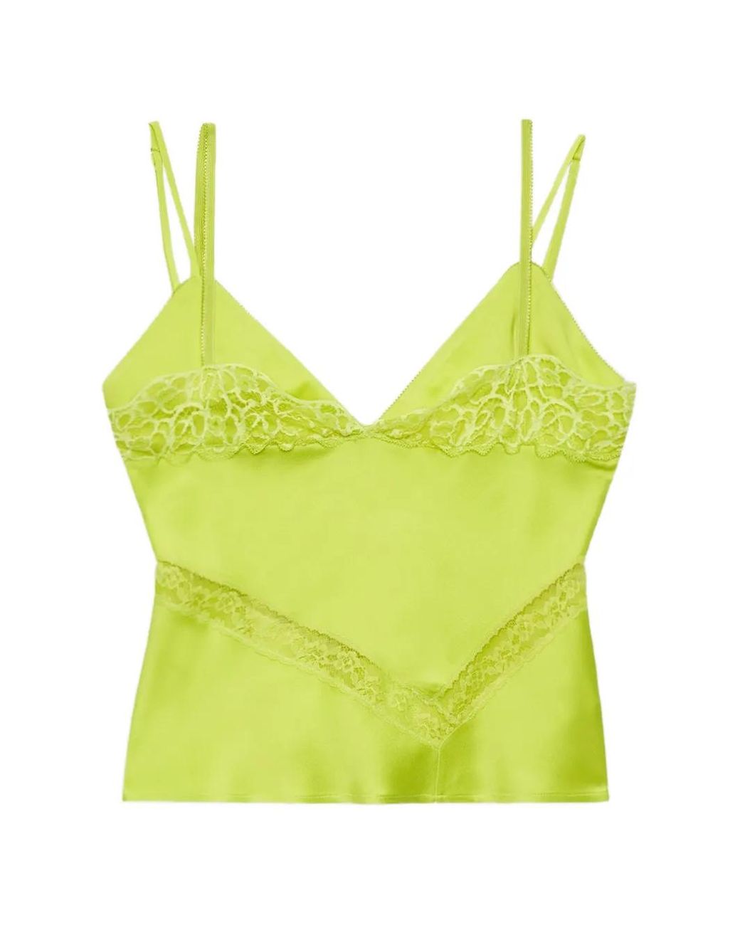 Top De Tirantes Con Encaje MSGM de color Yellow