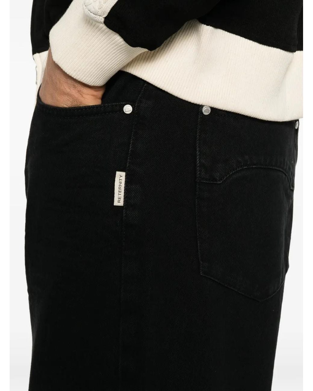 RETERNITY Black Jean Ample À Logo for men