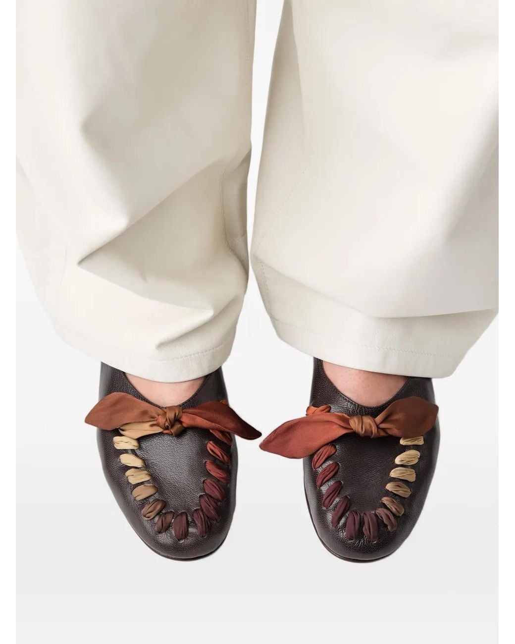 Hereu White Juliol Foulard Deconstructed Loafers