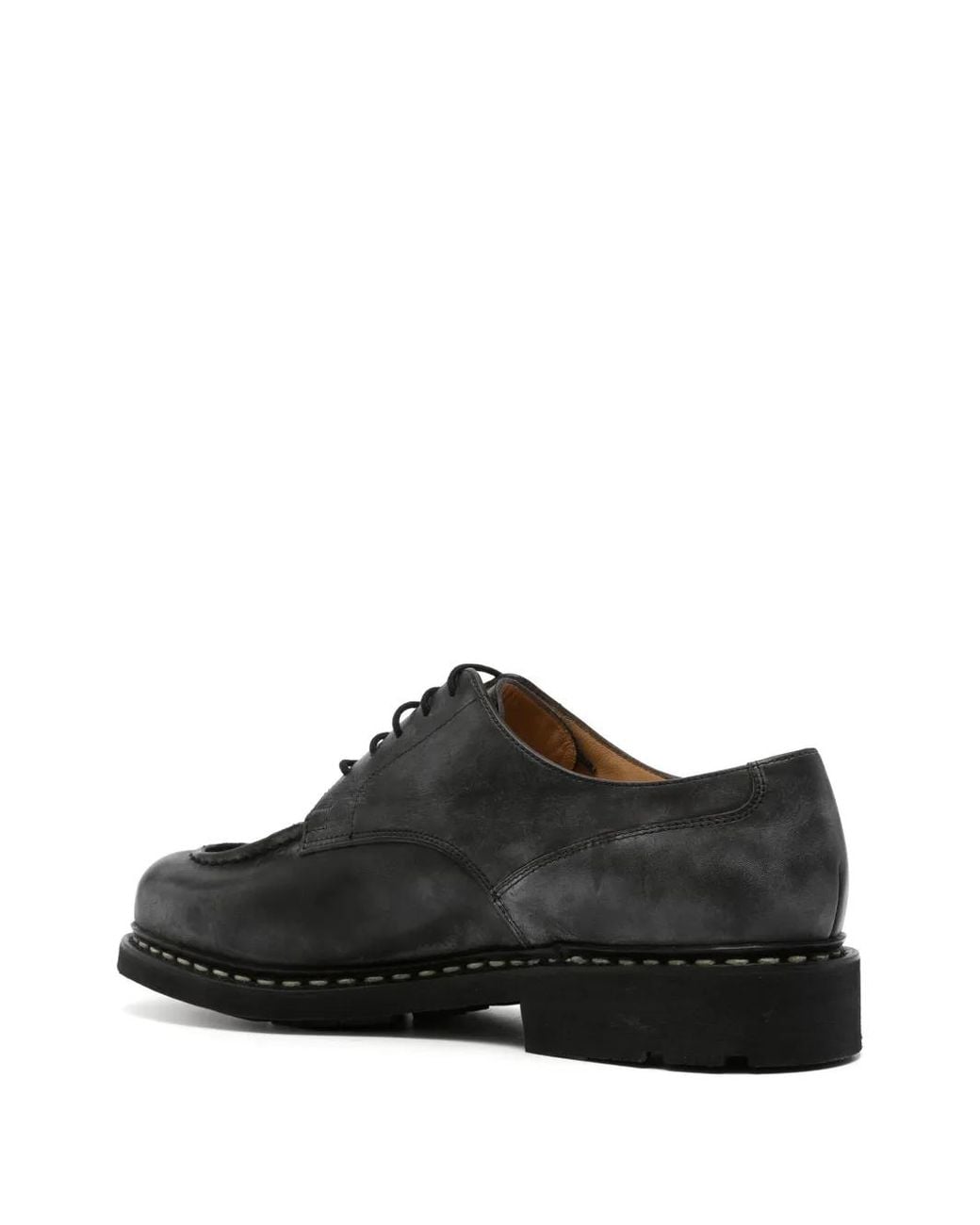 Paraboot Black Leather Derby Shoes for men