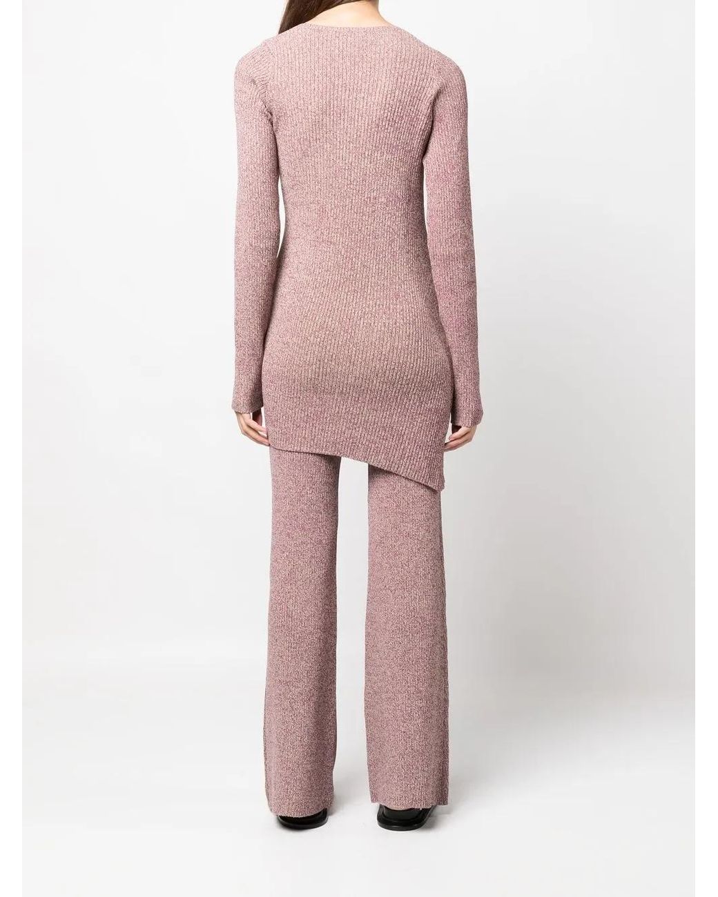 Remain Pink Mélange-Knit Asymmetrical Jumper