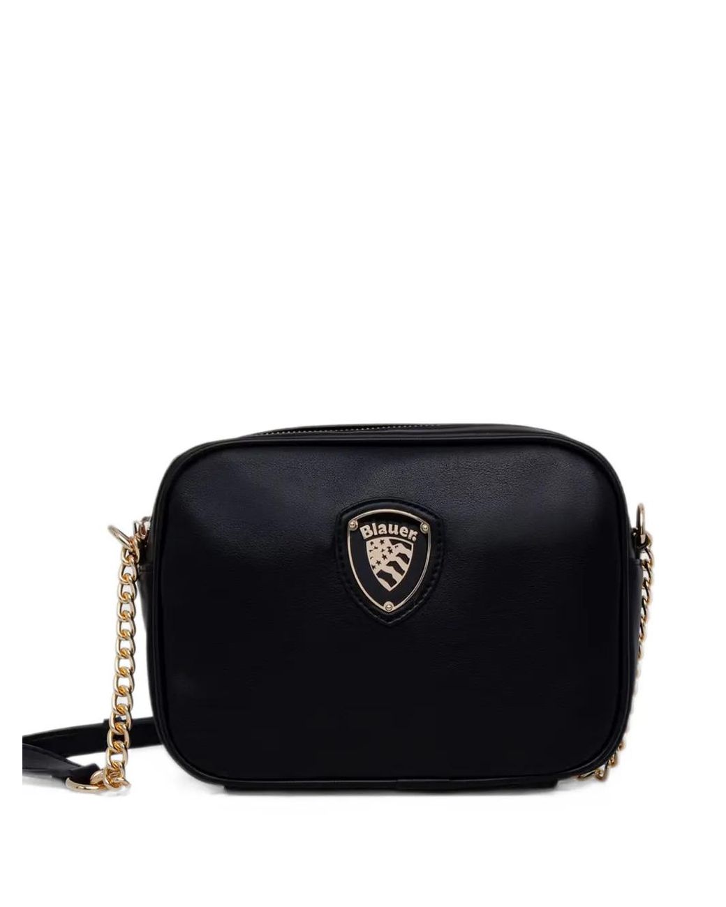 Borsa A Tracolla Con Catena E Logo di Blauer in Black