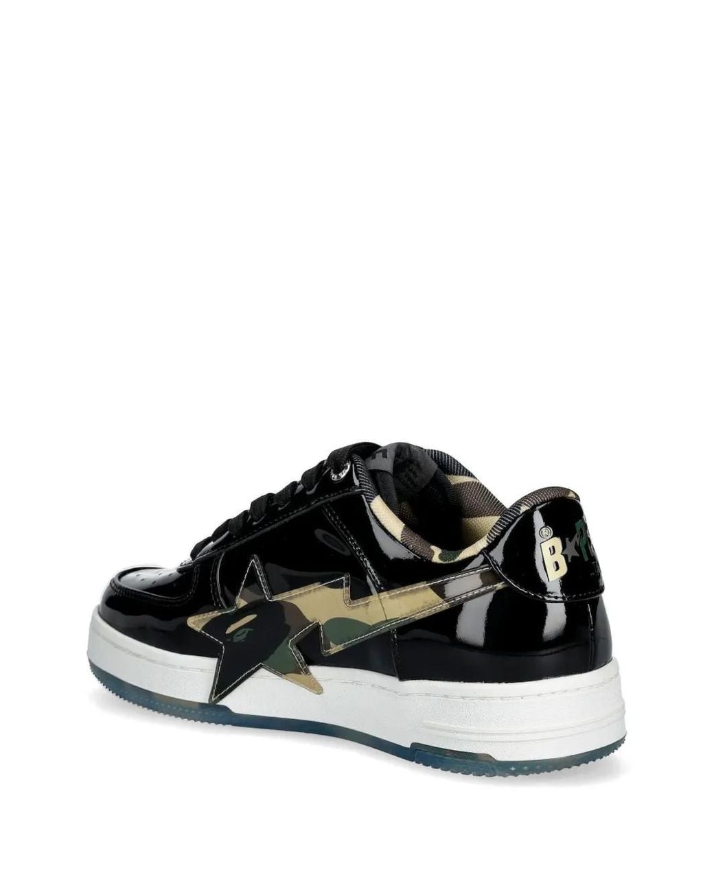 A Bathing Ape Black Camouflage-Pattern Sneakers