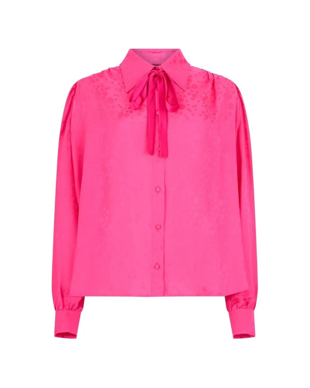 John Richmond Pink Chemise À Effet En Jacquard Et Détail De Nœud