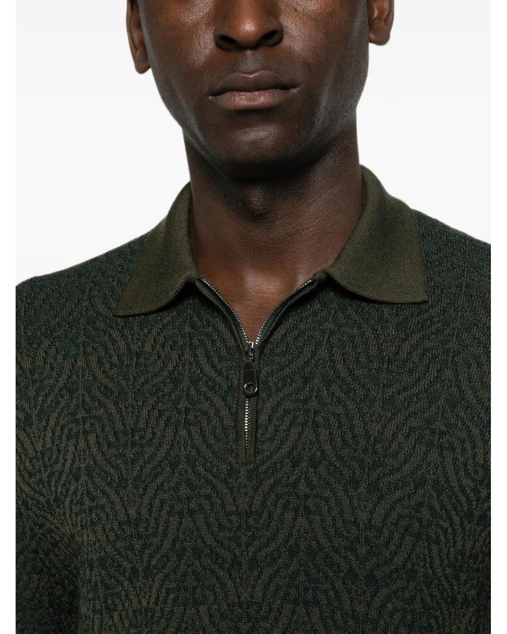 Etro Green Pull À Col Polo for men