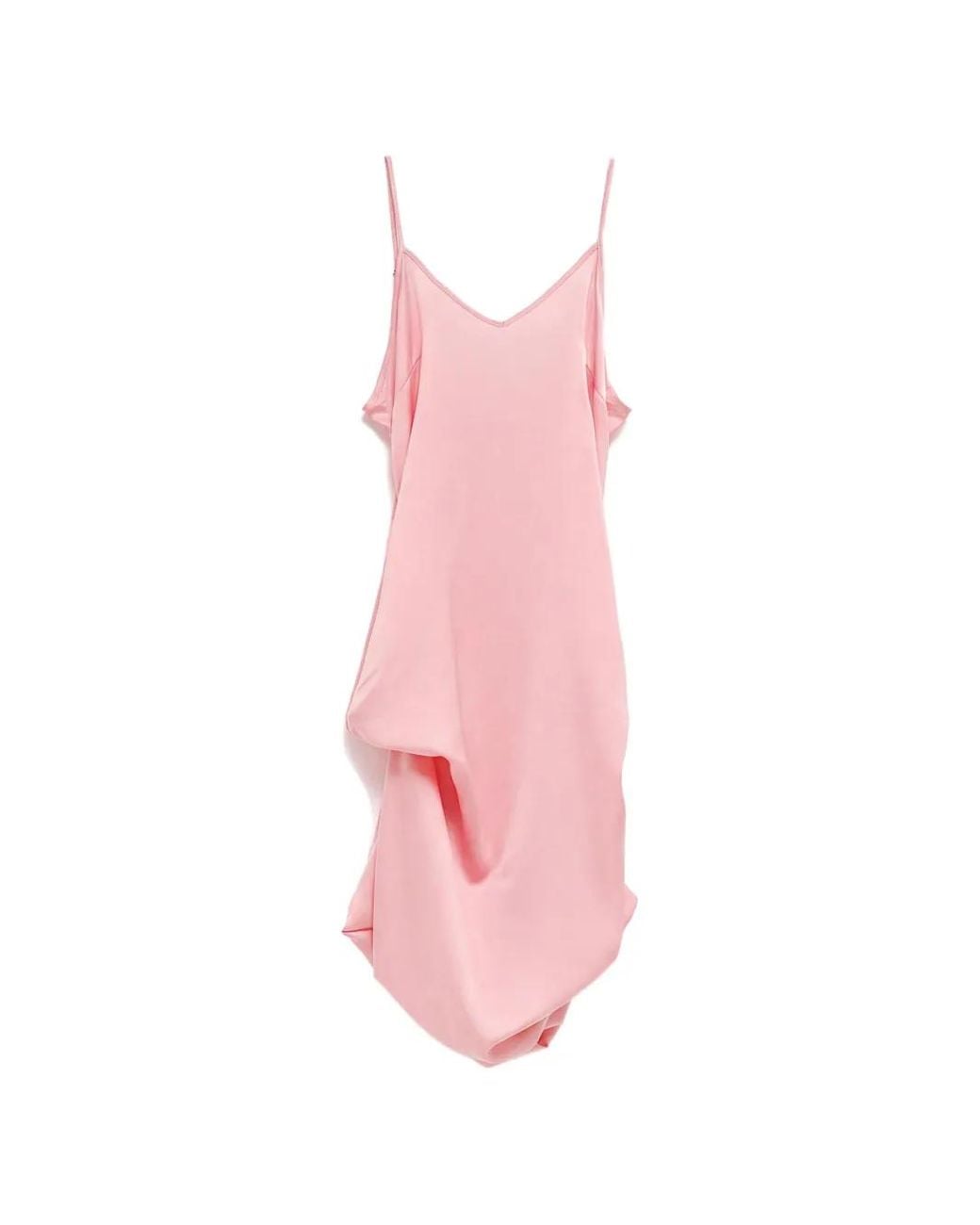 JULIE KEGELS Pink Draped Asymmetric Midi Dress