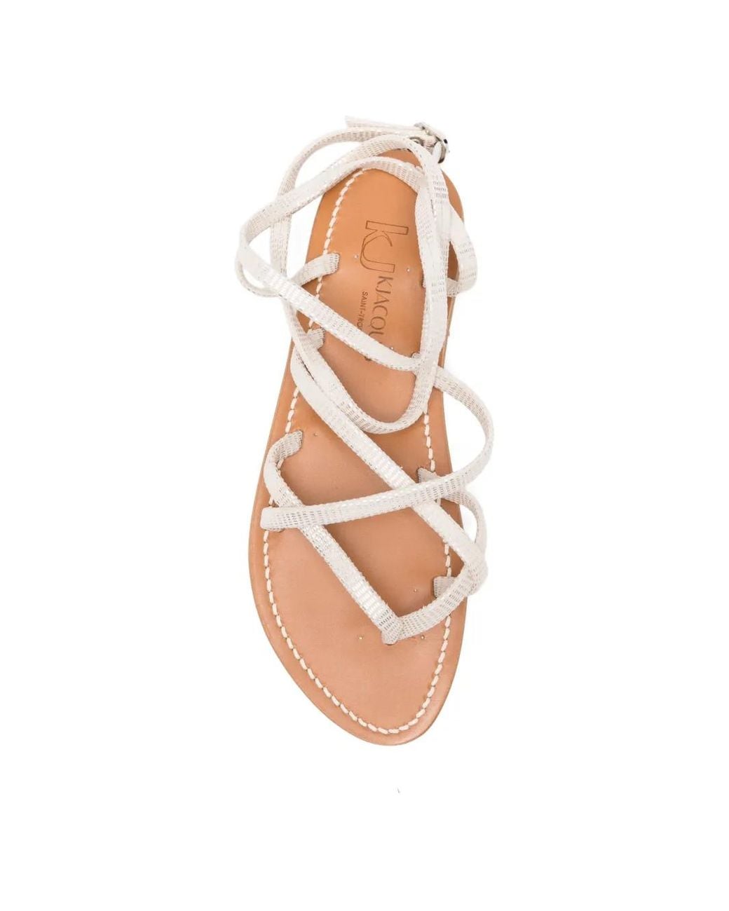 K. Jacques Natural Tie Strappy Flat Sandals