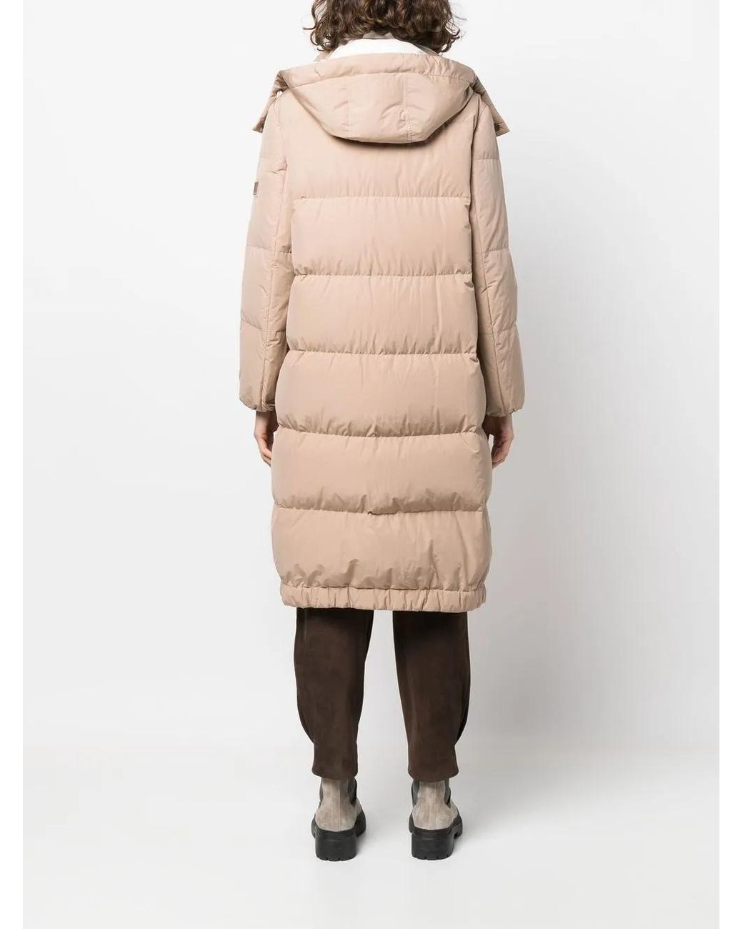 Brunello Cucinelli Natural Quilted Hooded Jacket