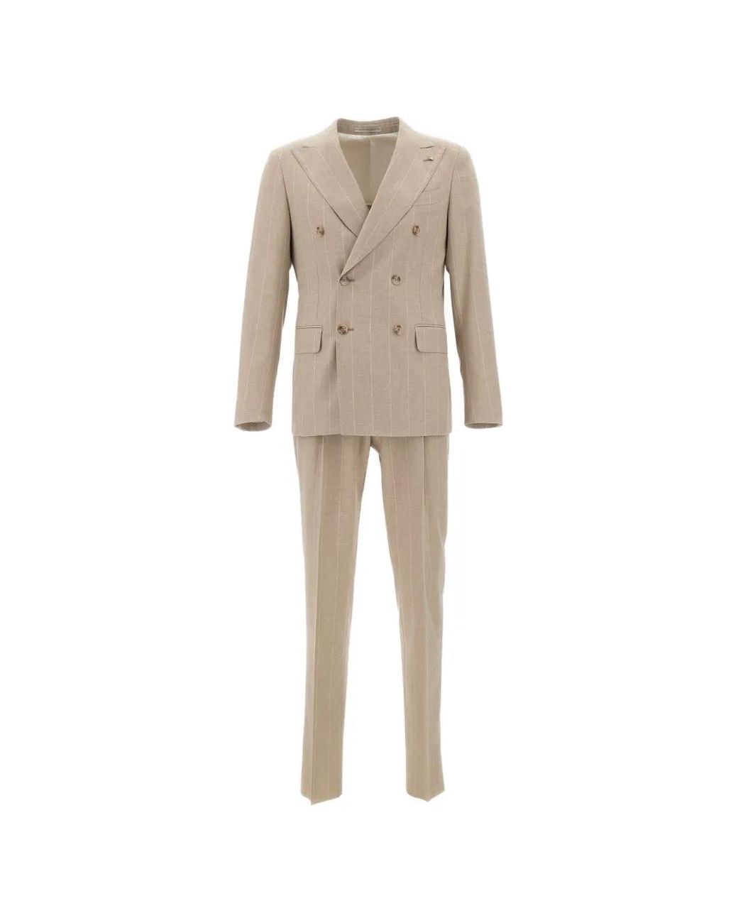 Corneliani Natural Pinstripe Double-Breasted Suit for men