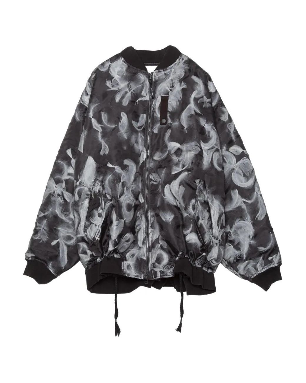 Yoshio Kubo Gray Feather-Print Bomber Jacket