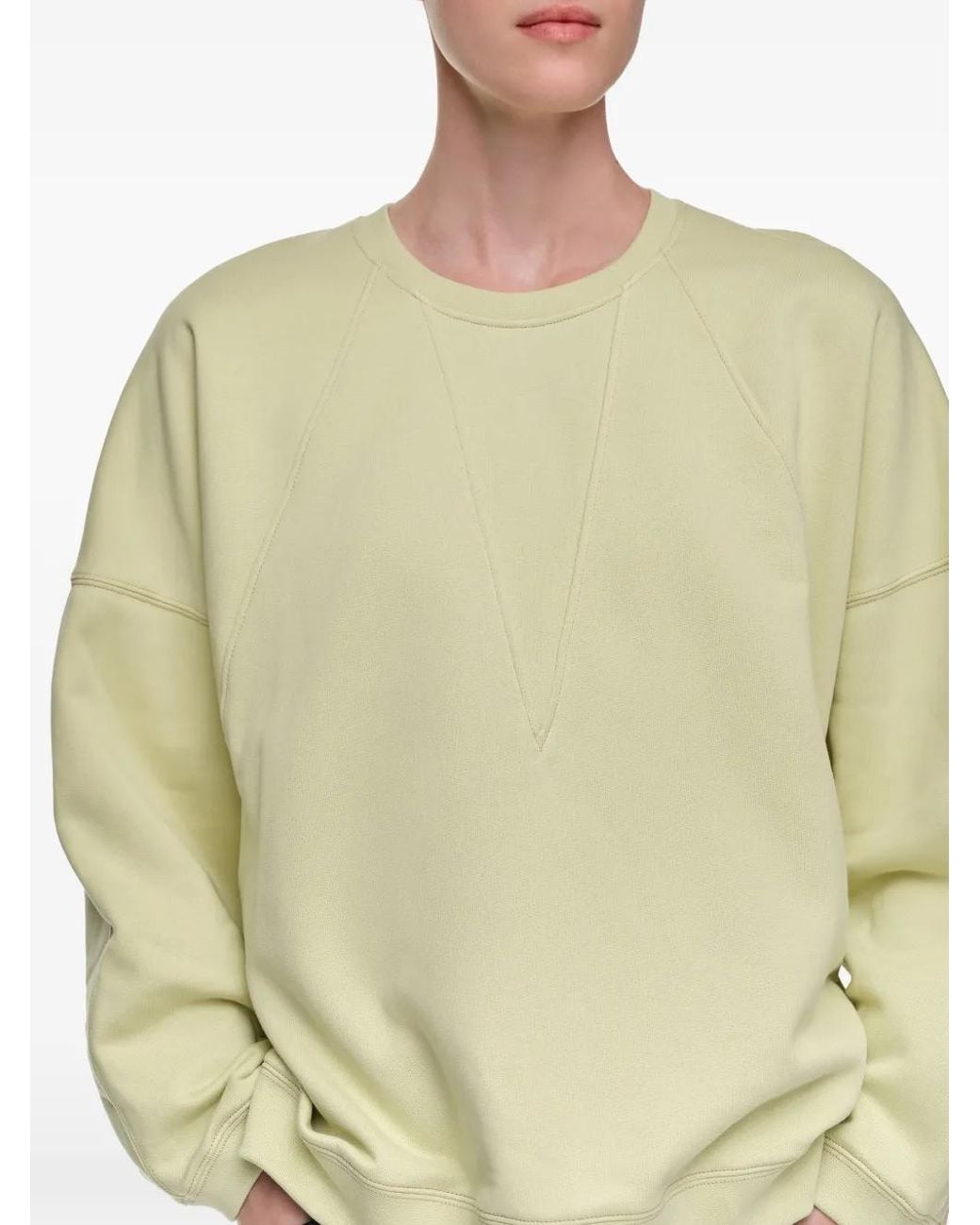 Bimba Y Lola Natural Lime Straight Sweatshirt With Topstitching