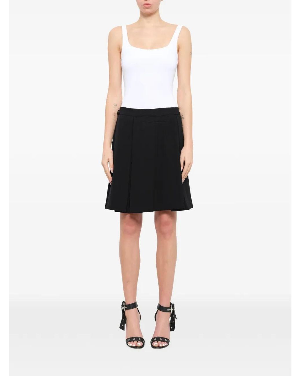Givenchy Black Kilt Pleated Mini Skirt