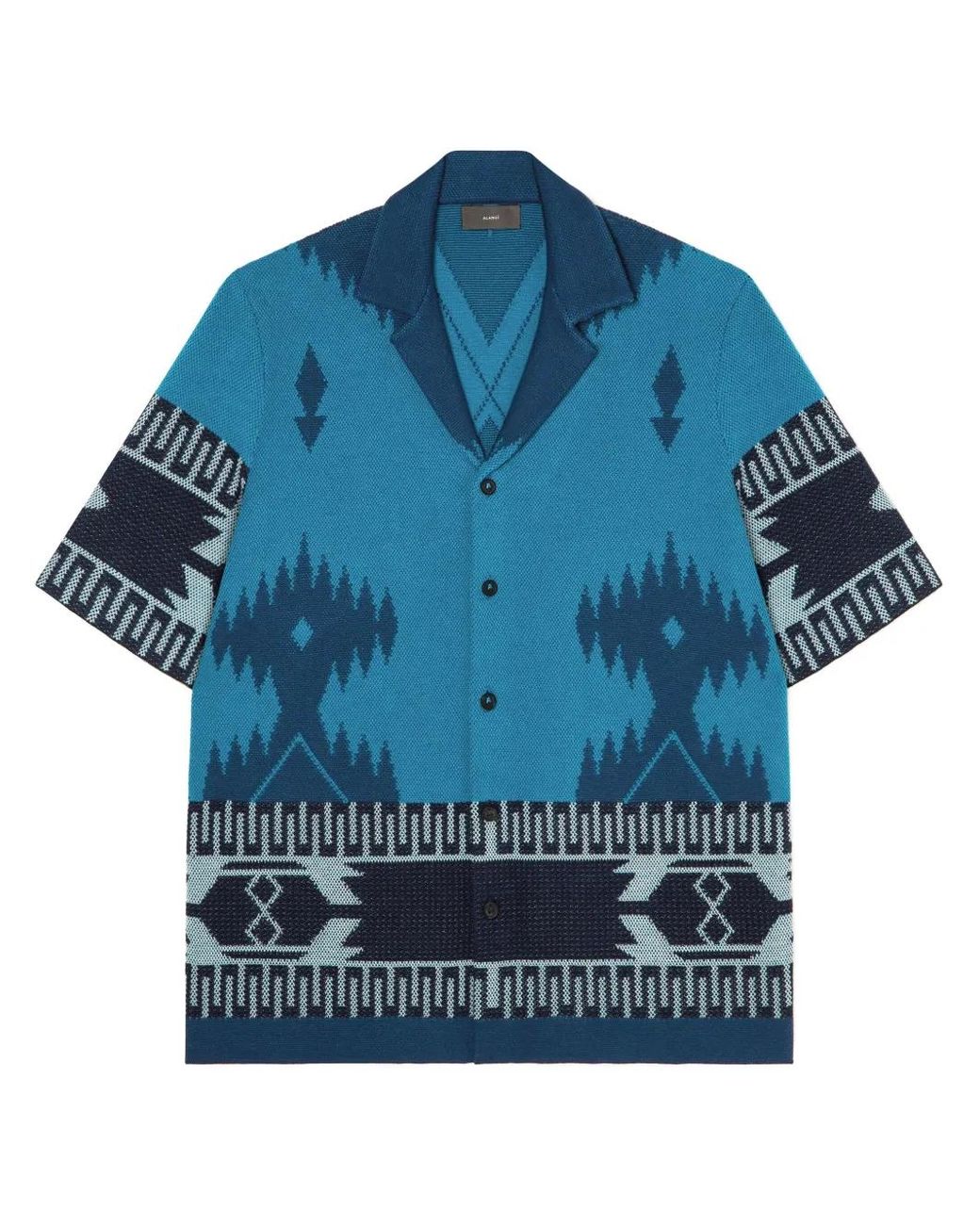 Alanui Blue Icon Jacquard Piqué Shirt for men