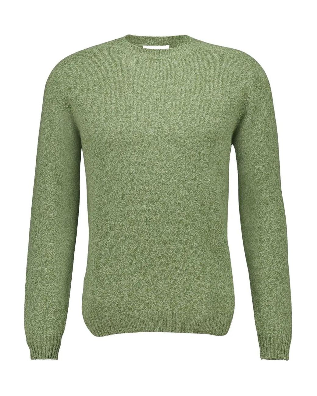 Boglioli Green Speckled Effect Wool-Cashmere Crew Neck Sweater for men