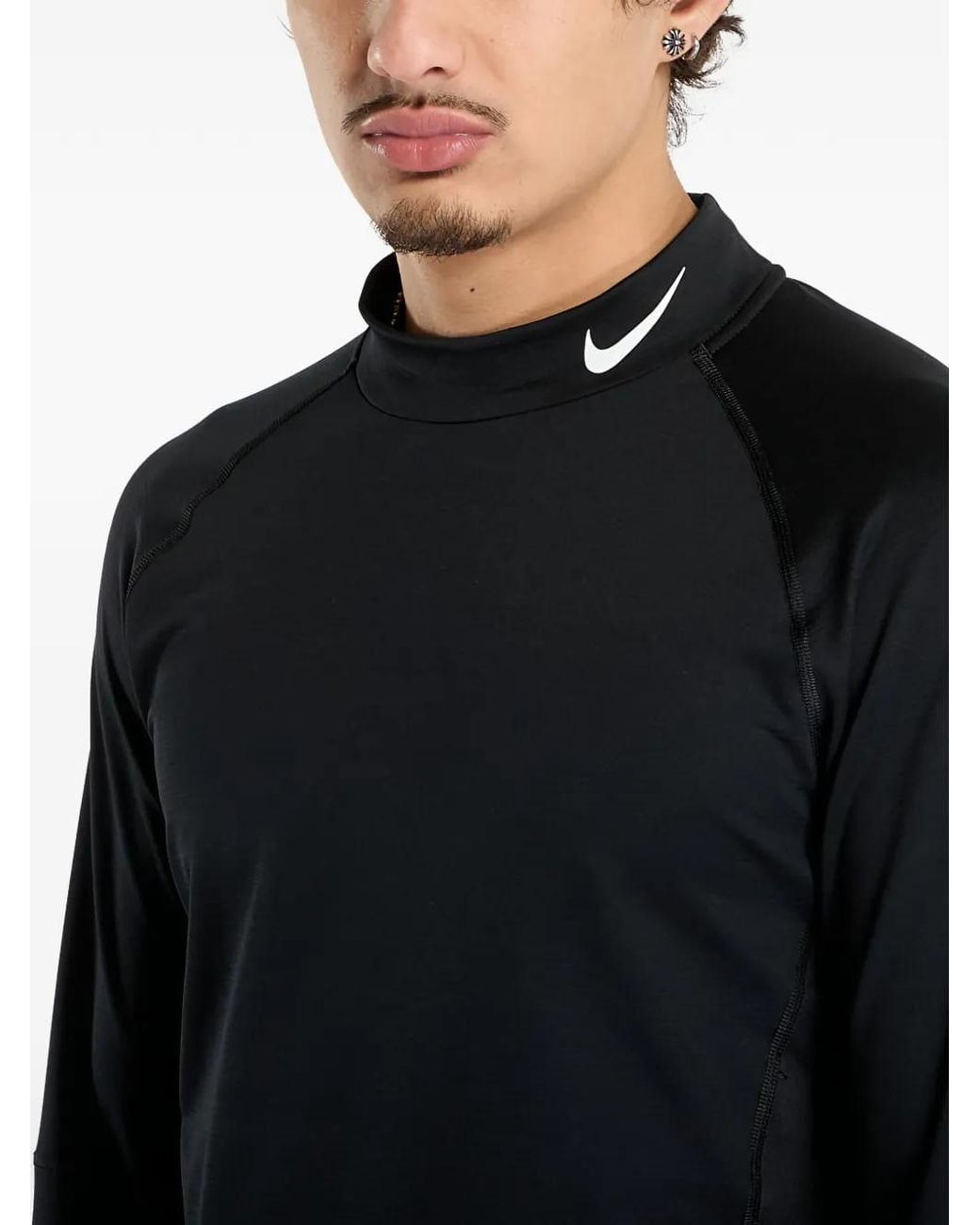 Nike Blue Long-Sleeved Turtleneck T-Shirt for men