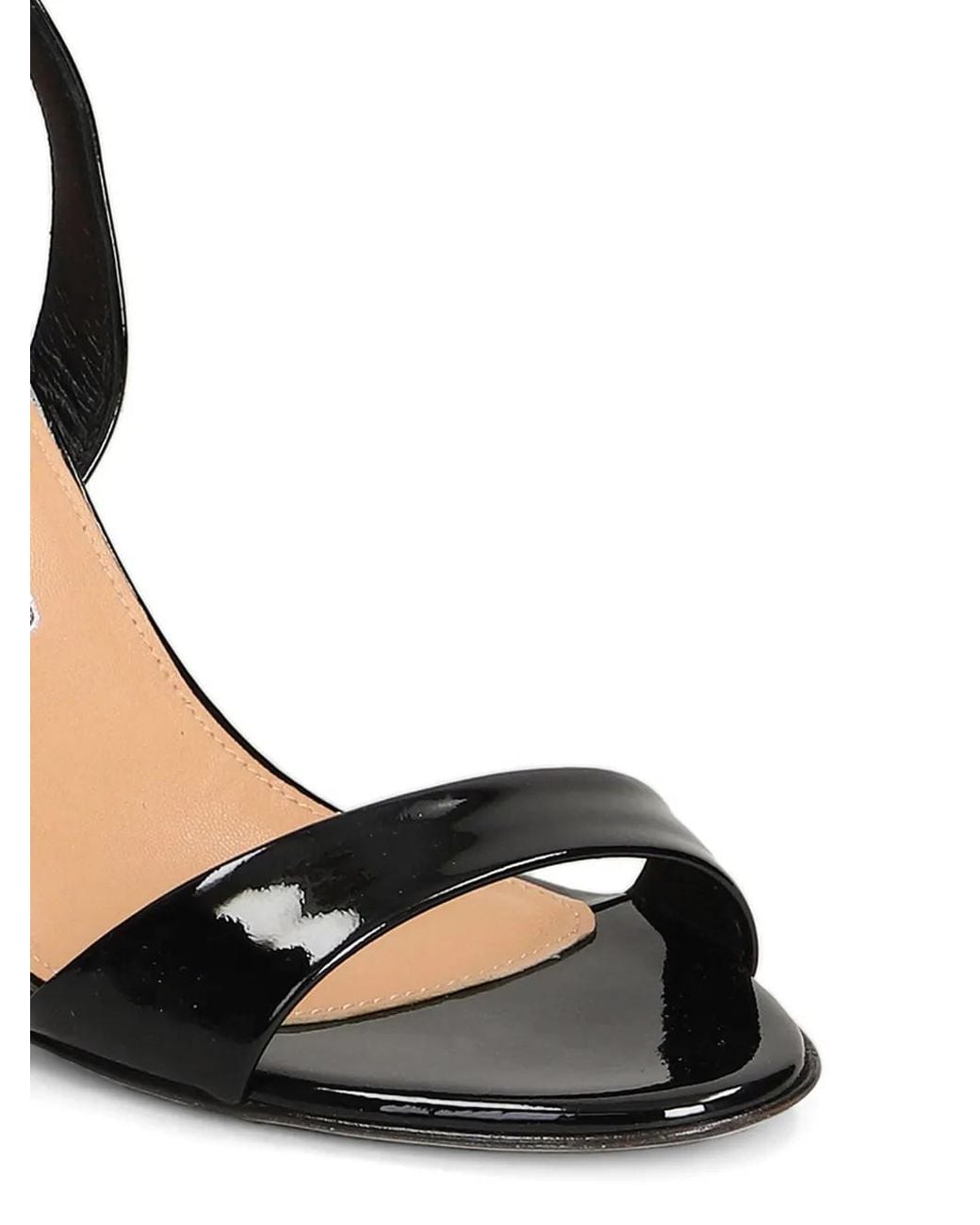 The Seller Black Patent-Finish Ankle-Strap Sandals