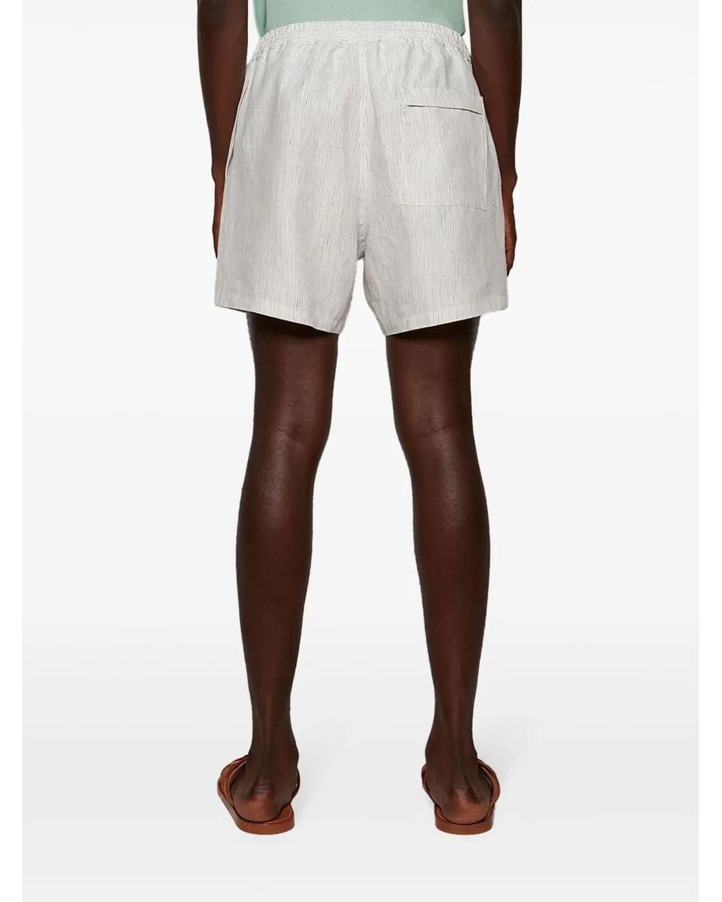 Loro Piana Gray Striped Shorts for men