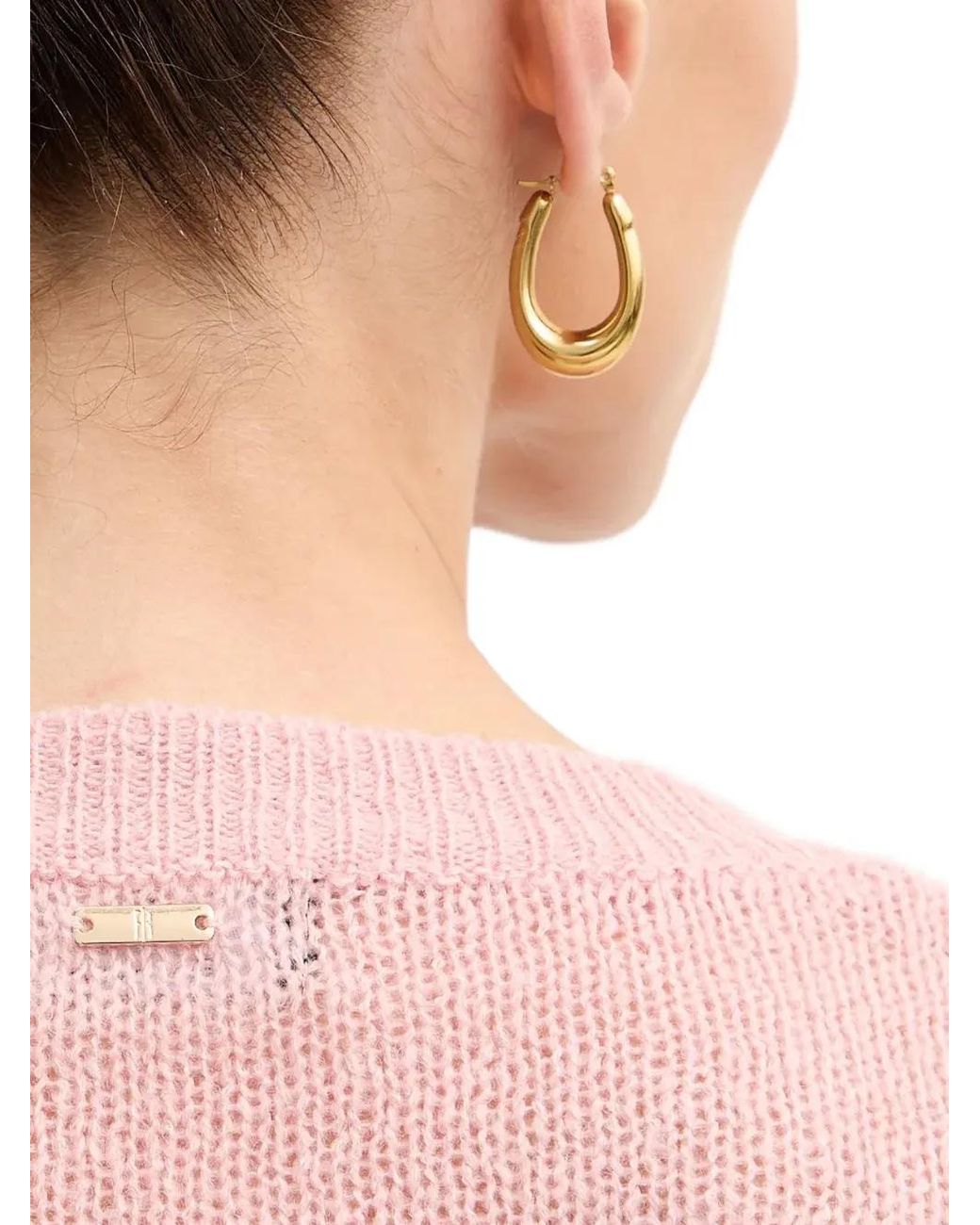 Fracomina Pink Feather-Embellished V-Neck Sweater