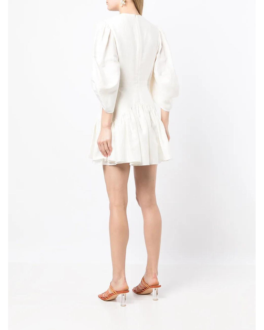 Acler Flared Jurk in het White