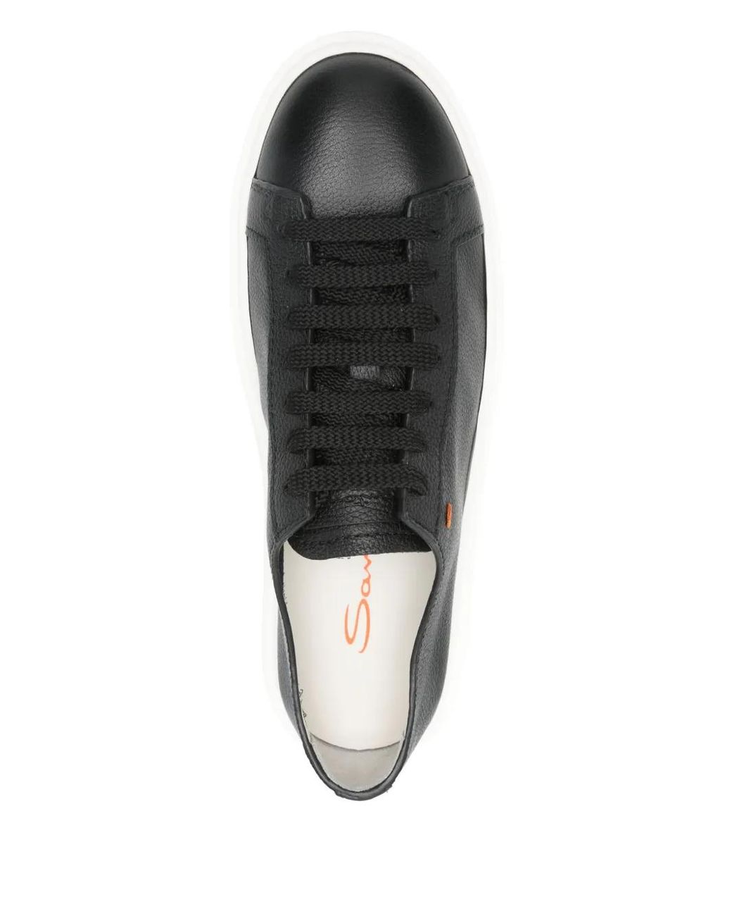 Santoni Black Leather Sneakers