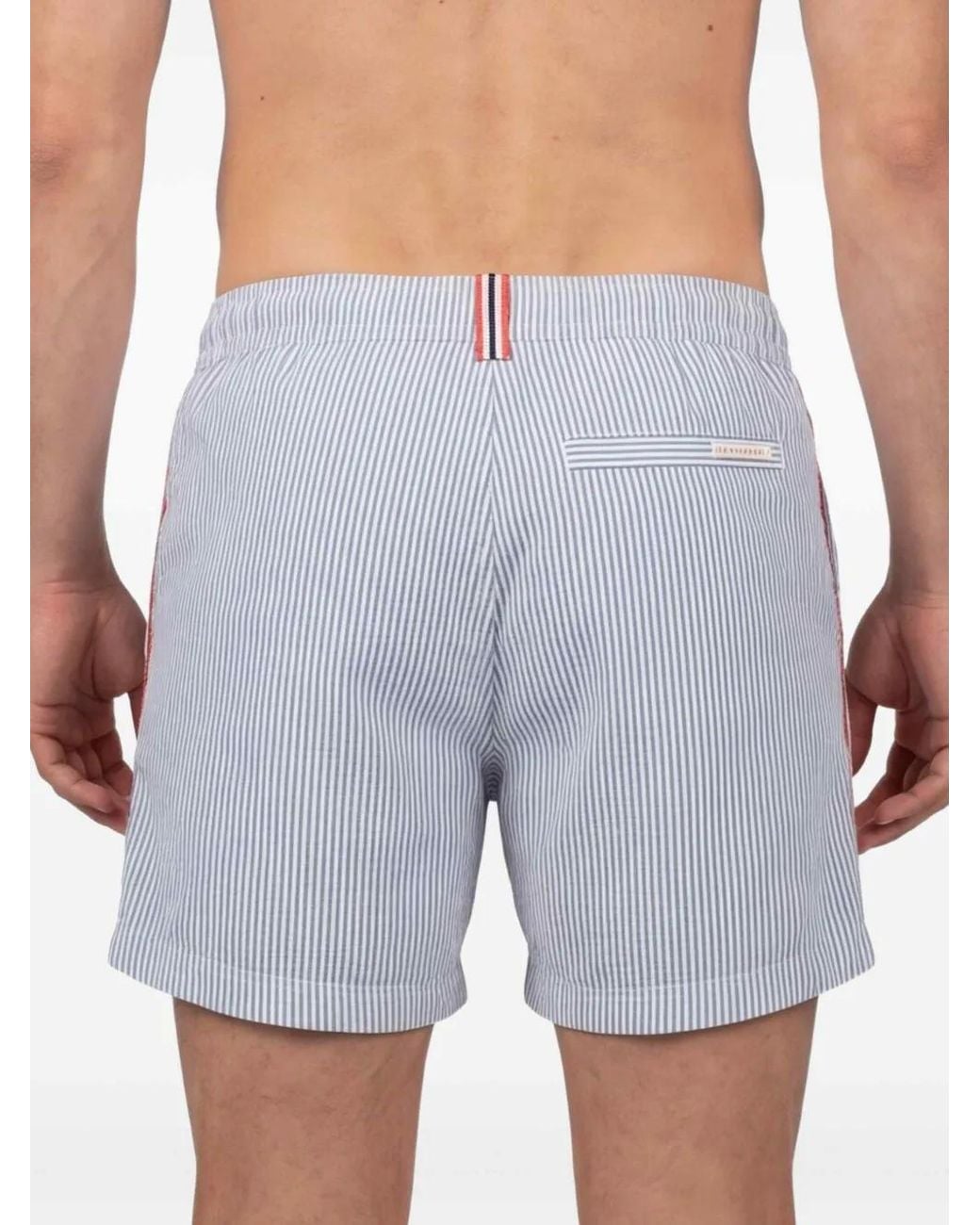 Amundsen White Short De Bain À Rayures for men