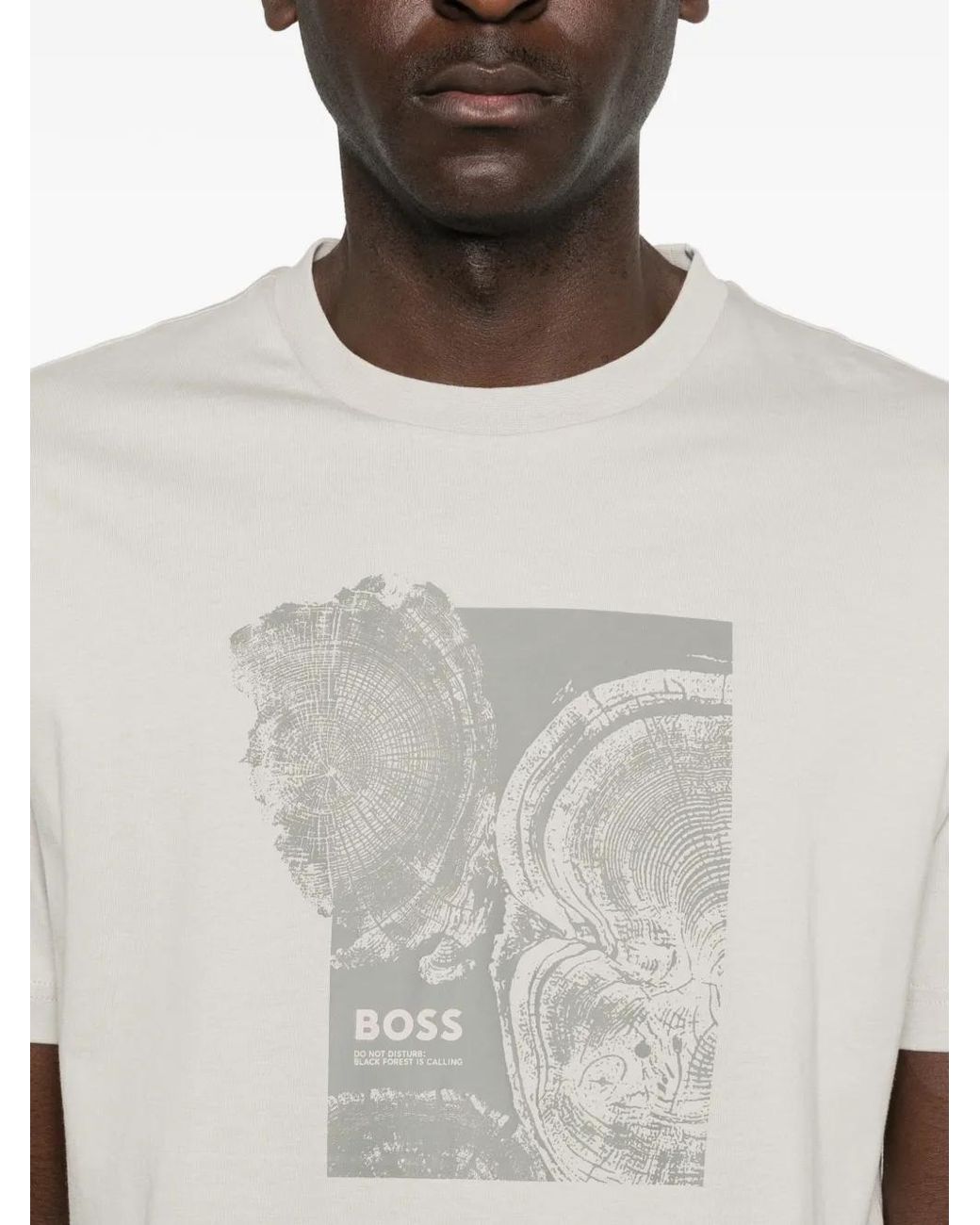 Boss White T-Shirt À Imprimé Graphique for men