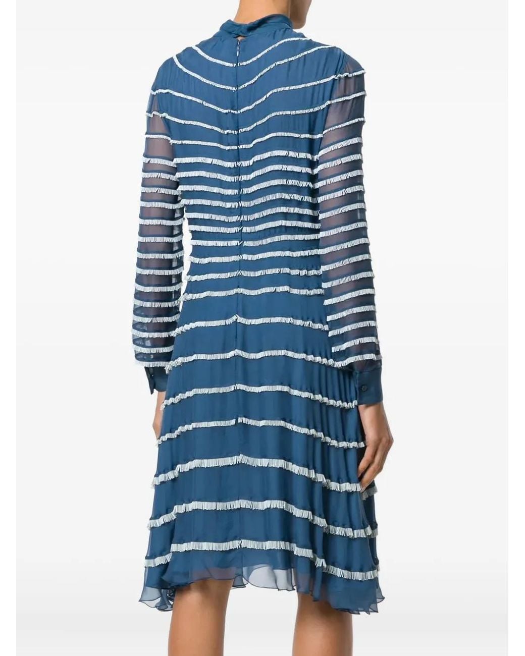 Valentino Garavani Blue Ruffled Midi Dress