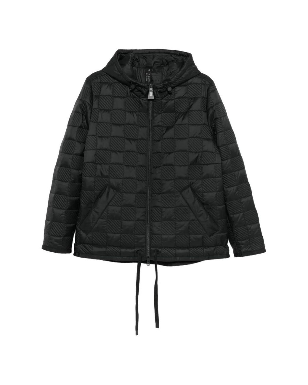 Betty Barclay Black Quilted-Design Hooded Jacket