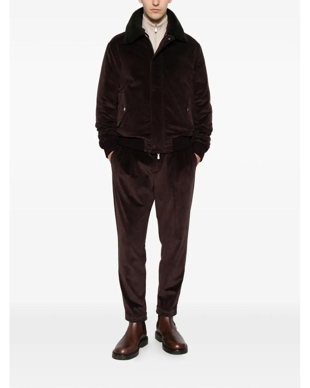 Eleventy Brown Corduroy-Effect Jacket for men