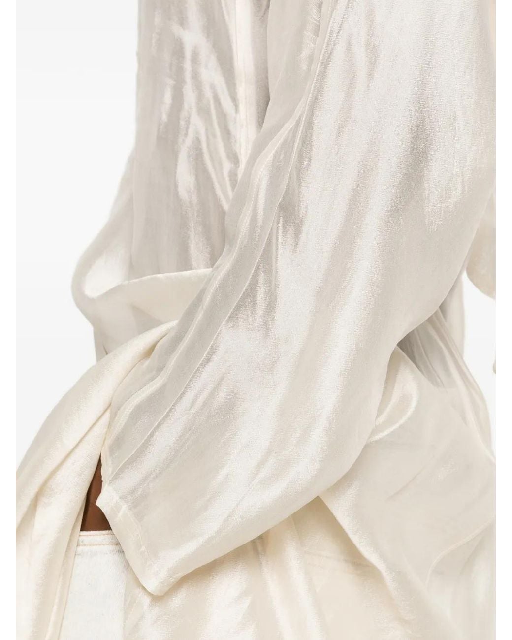Our Legacy White Shimmering Open-Back Maxi Dress