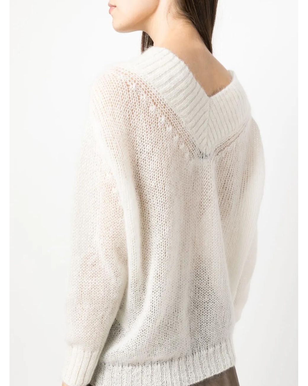 Forte_forte White Forte_forte V-neck Jumper