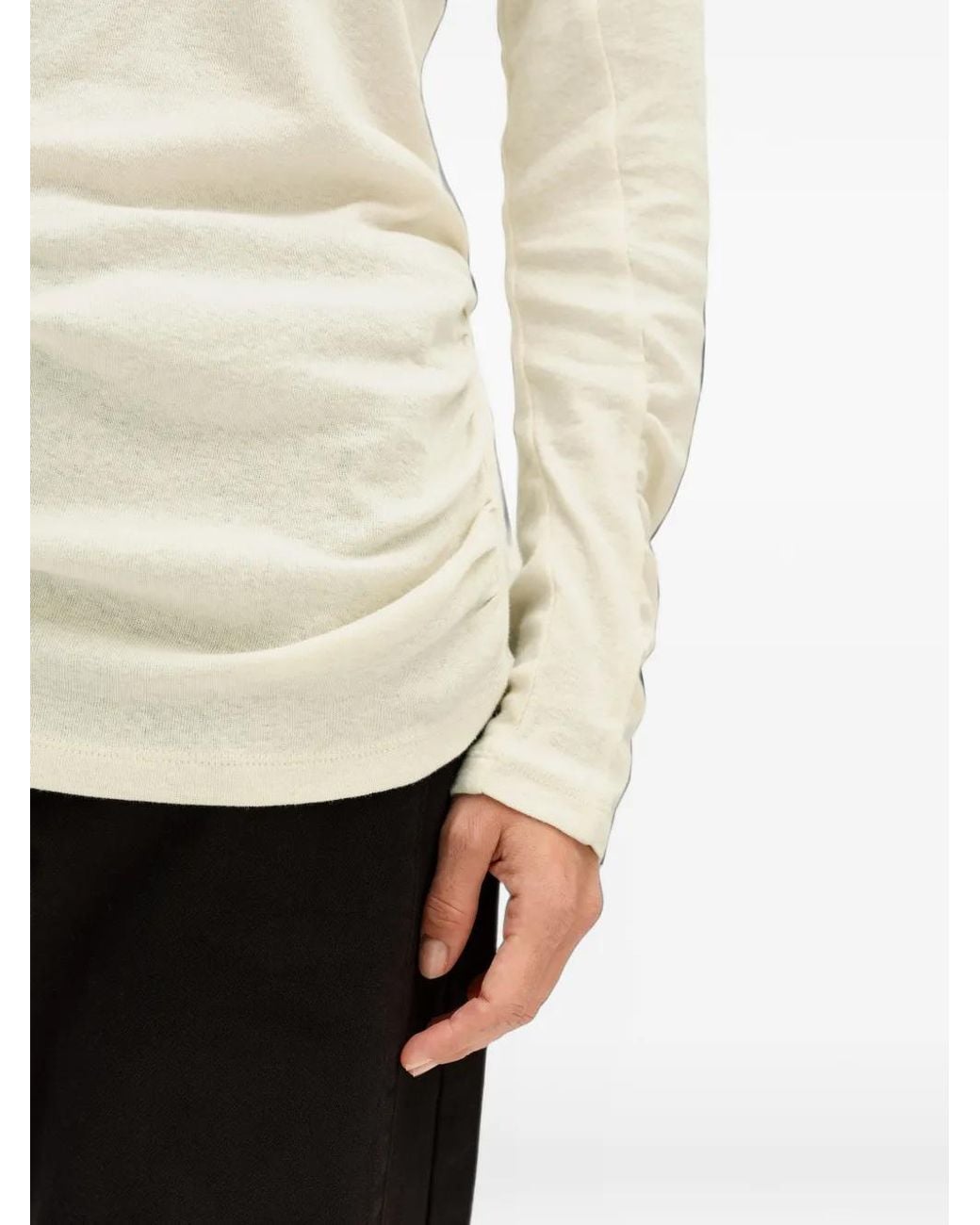 Bimba Y Lola White Ivory Gathered Raglan T-Shirt
