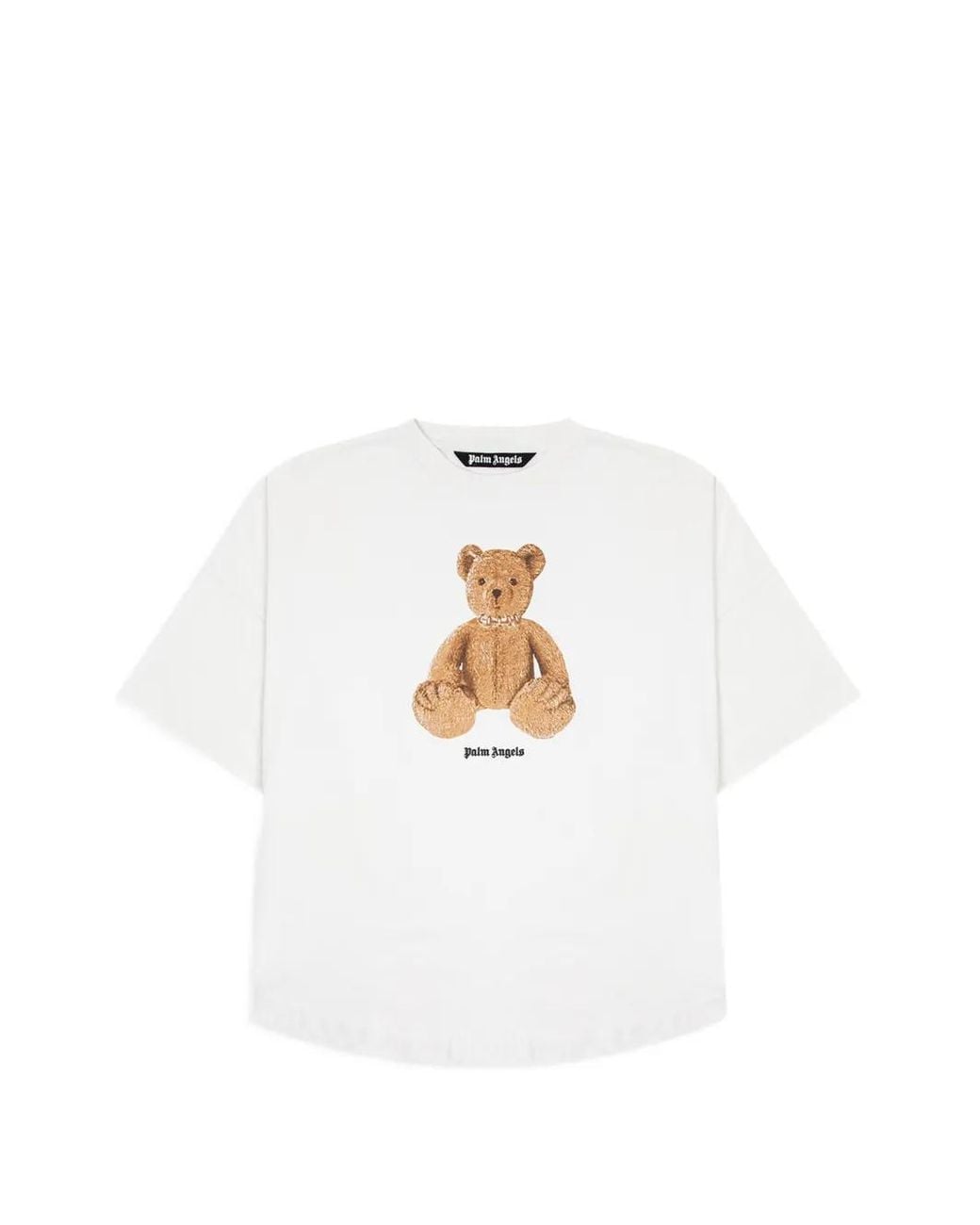Palm Angels White Bear-Print T-Shirt for men