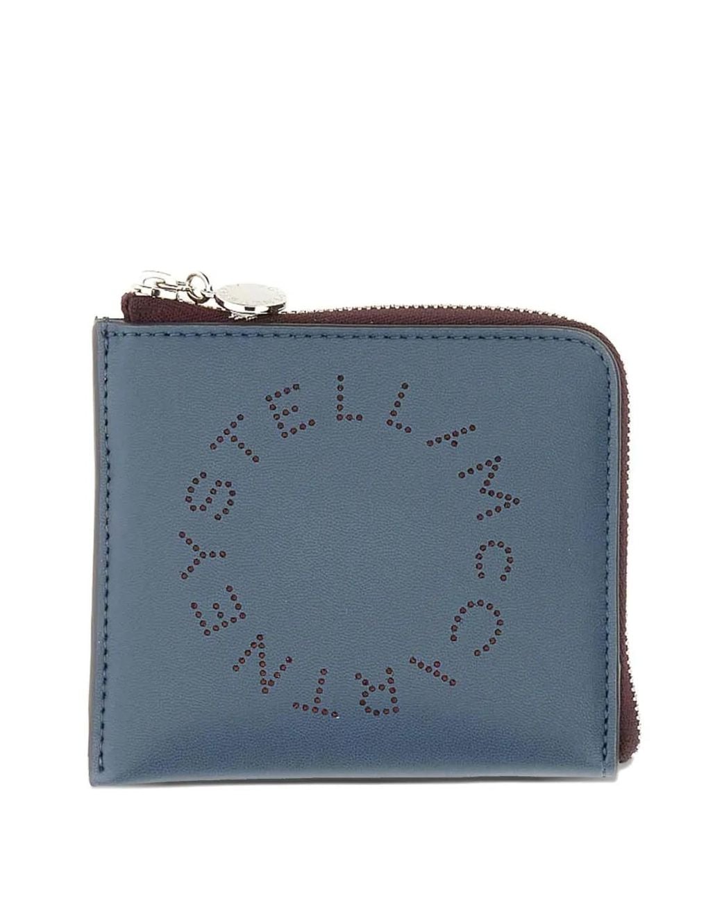 Stella McCartney Blue Logo Zip Wallet