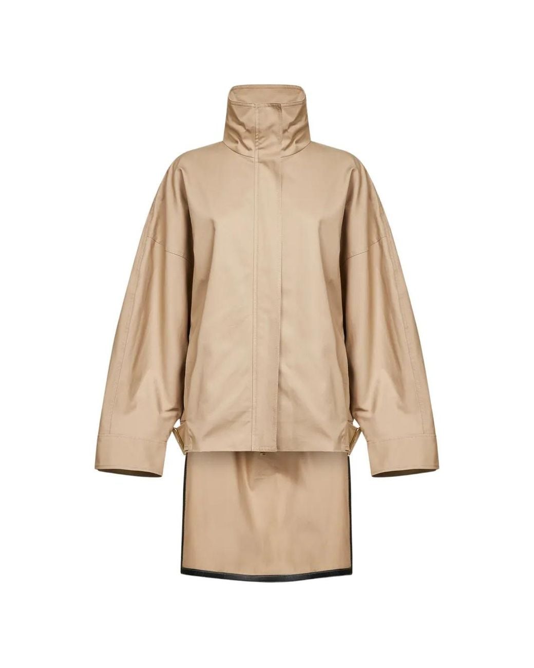 DARKPARK Natural Asymmetric Batwing-Sleeve Coat