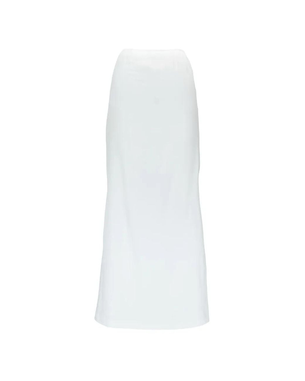 Peter Cohen White Elastic-Waist Skirt