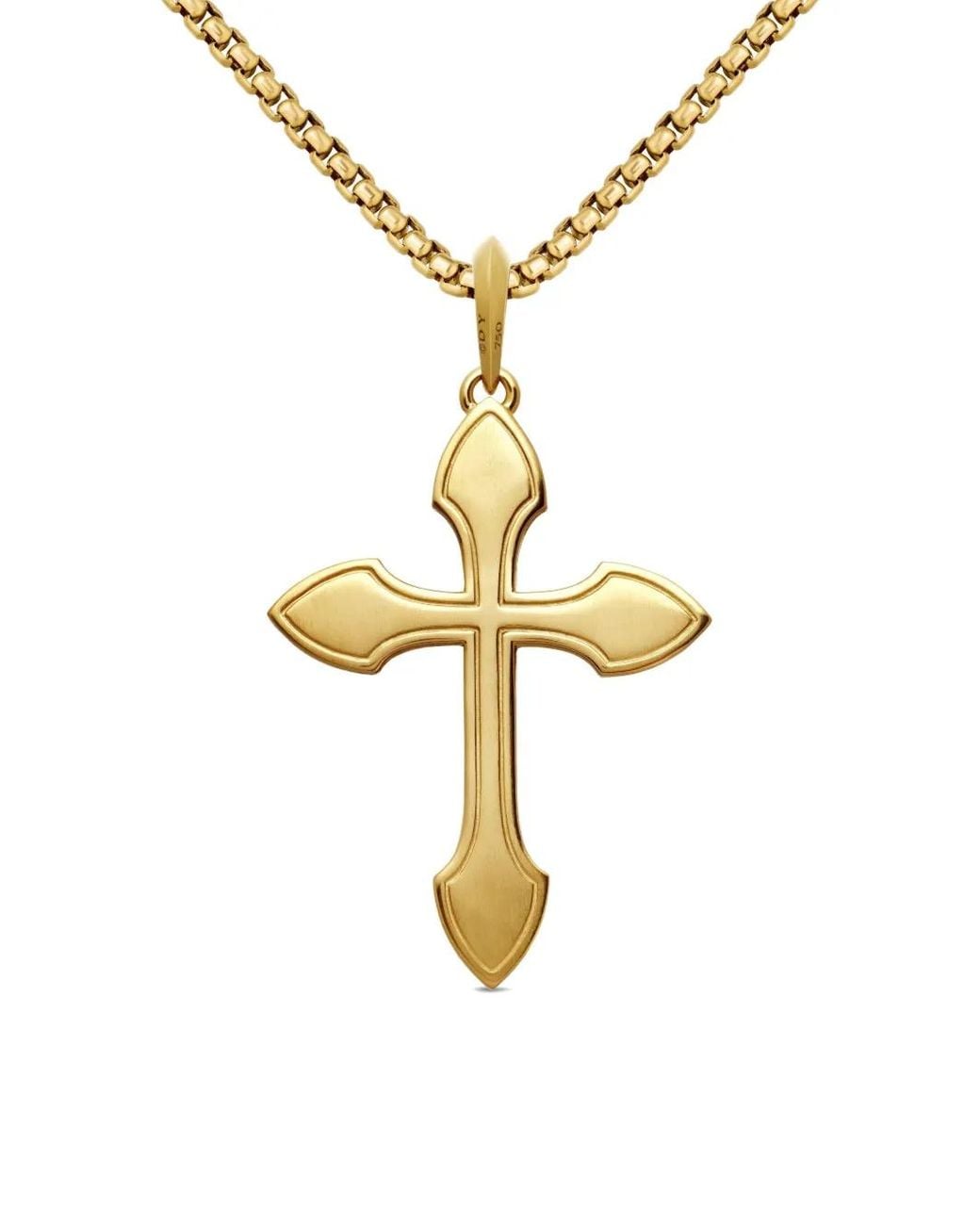 David Yurman Metallic 18Kt Gothic Cross Diamond Amulet (36.5Mm) for men