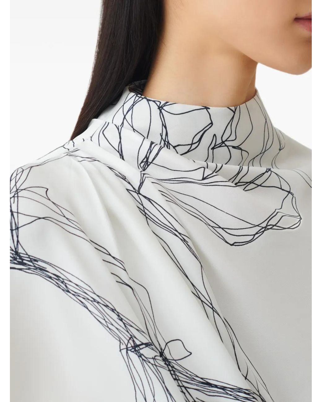 Fabiana Filippi White Haut Drapé À Fleurs