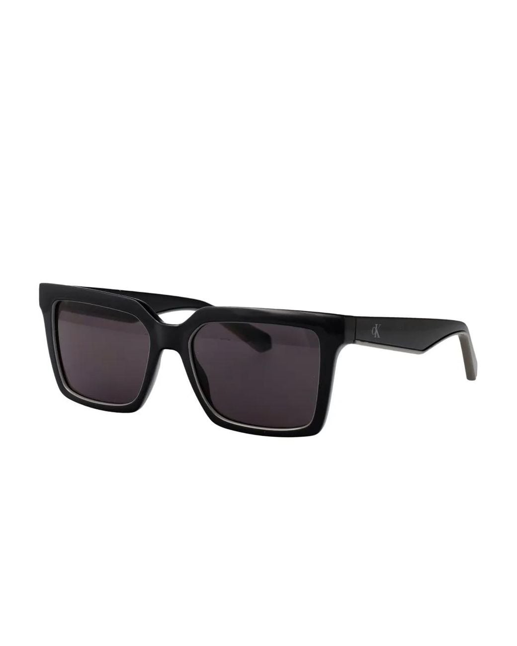 Calvin Klein Black Rectangle-Frame Sunglasses