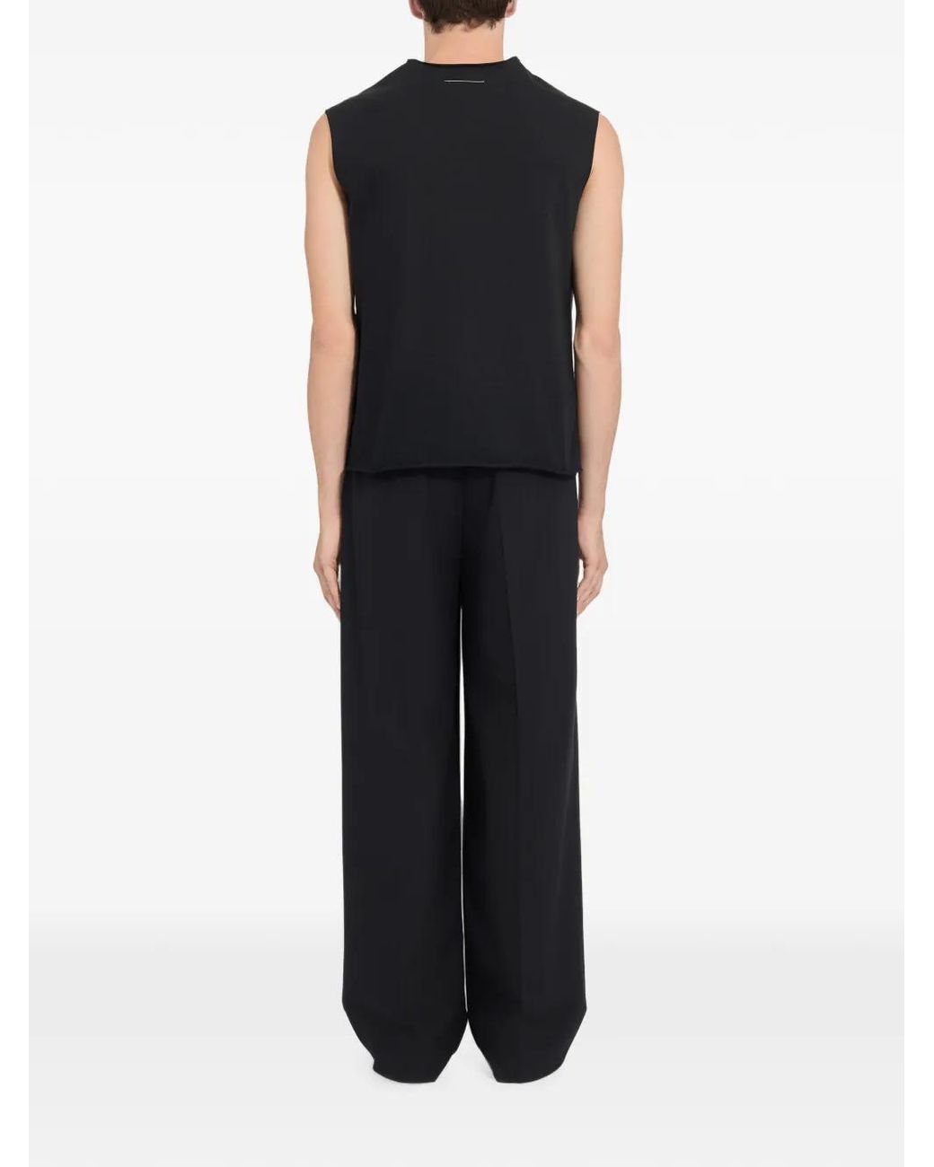 MM6 by Maison Margiela Black Reversed Sleeveless Shirt for men