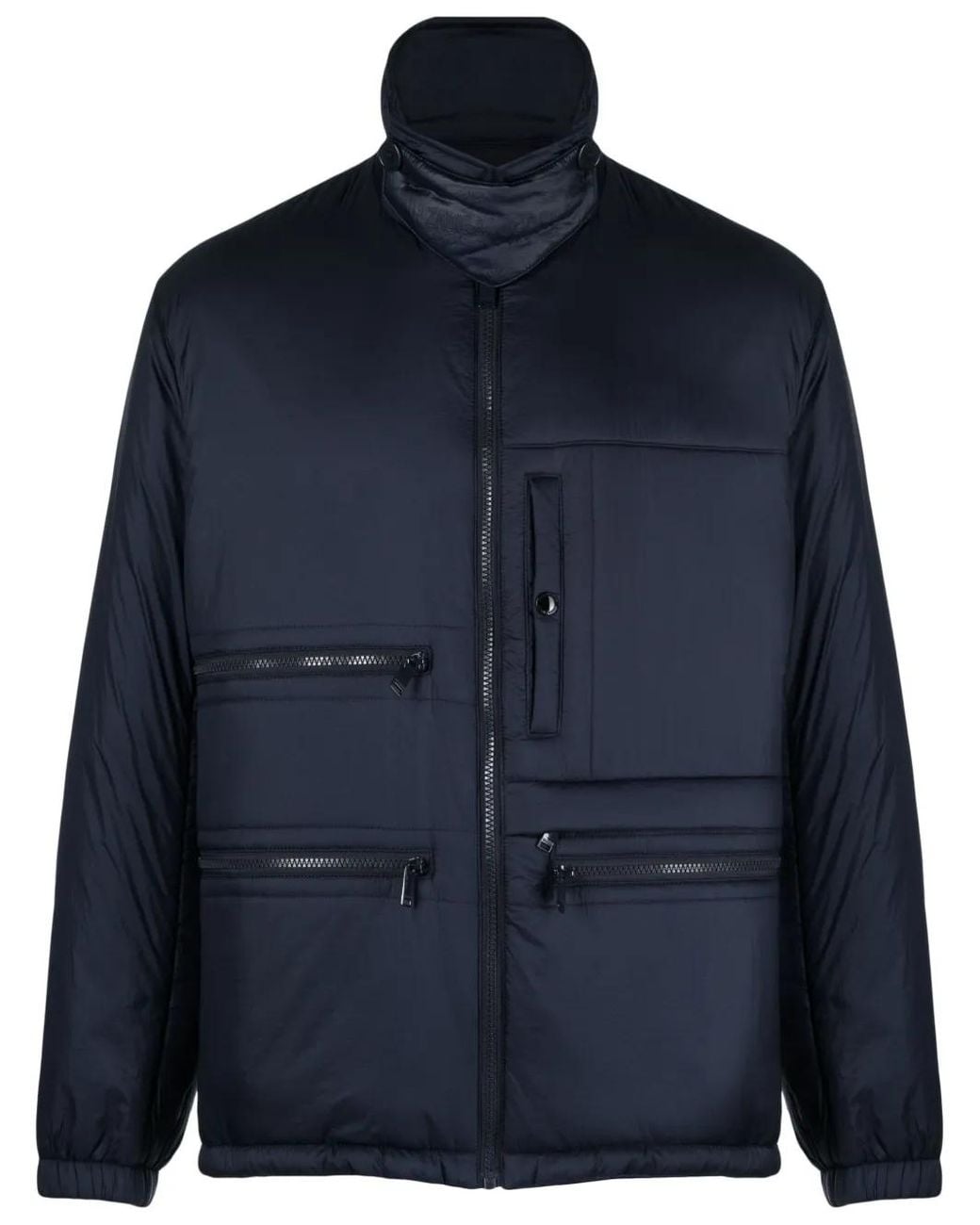 Zadig & Voltaire Blue Logo-Patch Zip-Up Padded Coat for men