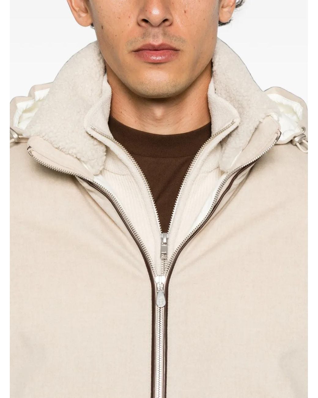 Brunello Cucinelli Jack Met Capuchon in het Natural voor heren