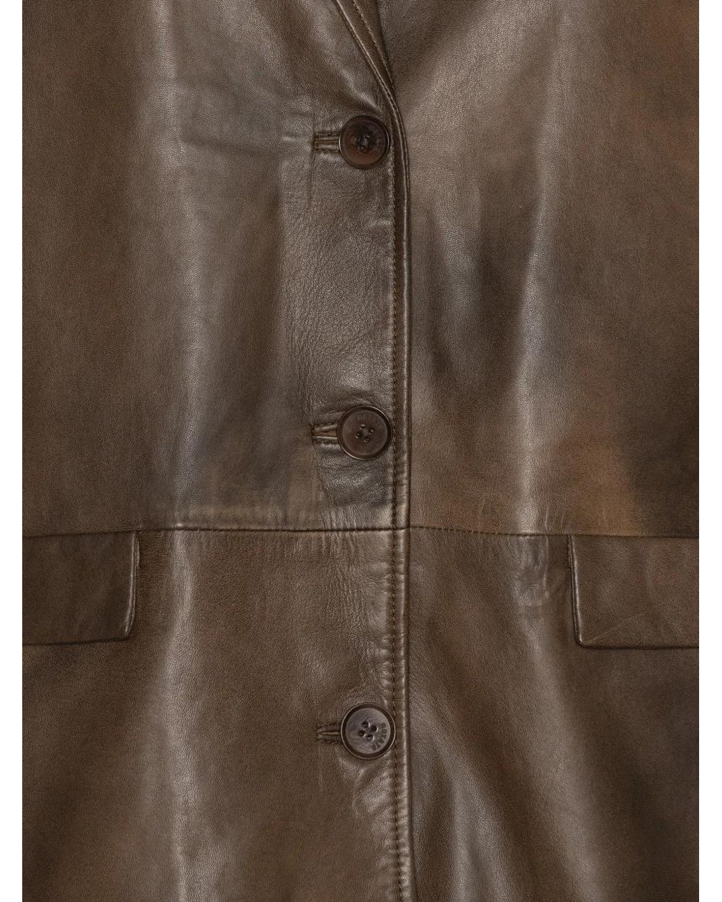 ROTATE BIRGER CHRISTENSEN Brown Leather Blazer
