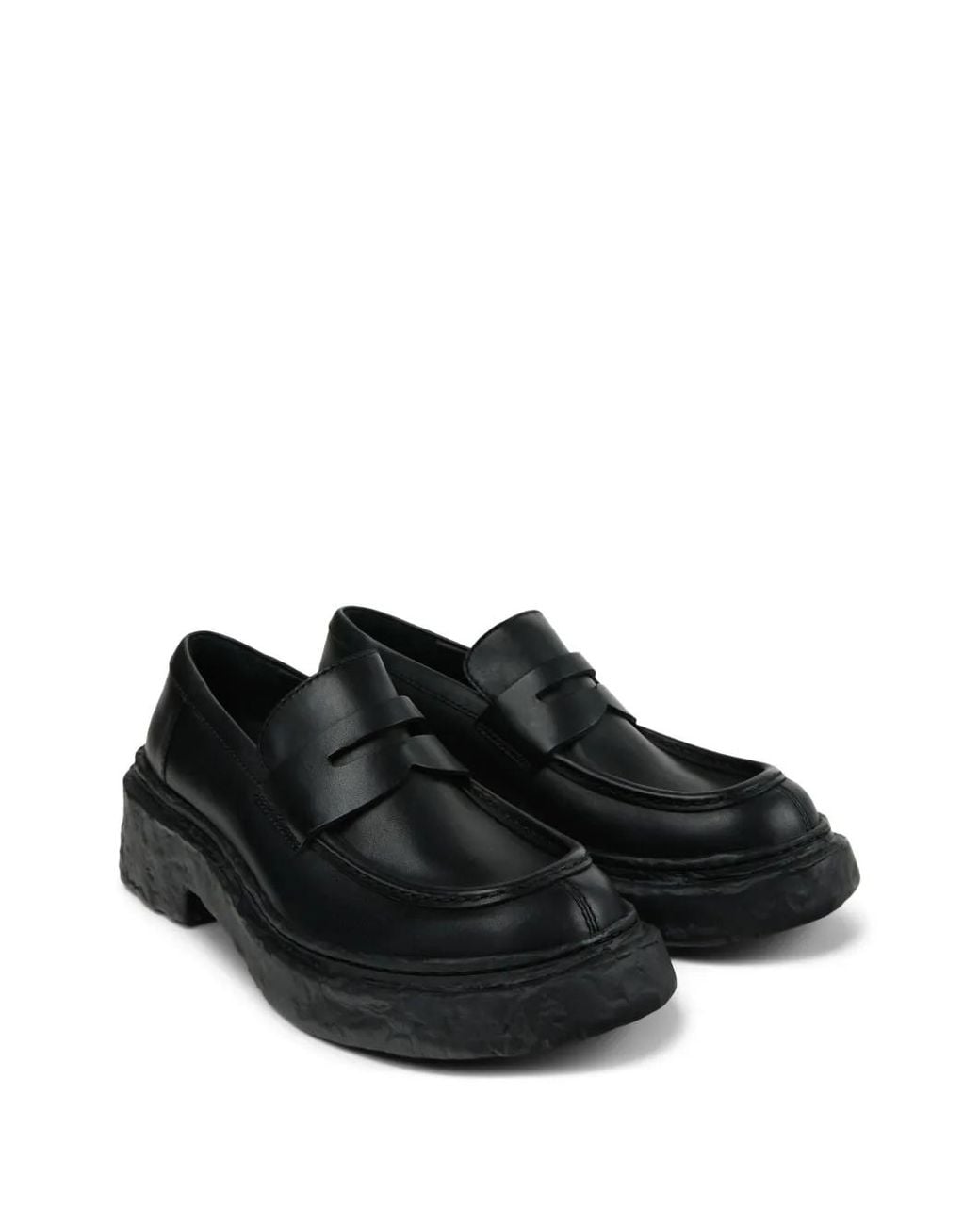 CAMPERLAB Black Mocassins Plateforme À Entaille Penny