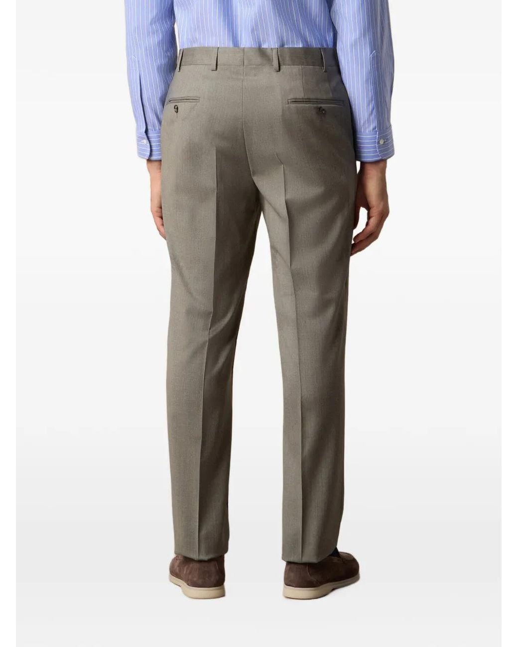 Brooks Brothers Gray Virgin Wool Trousers for men