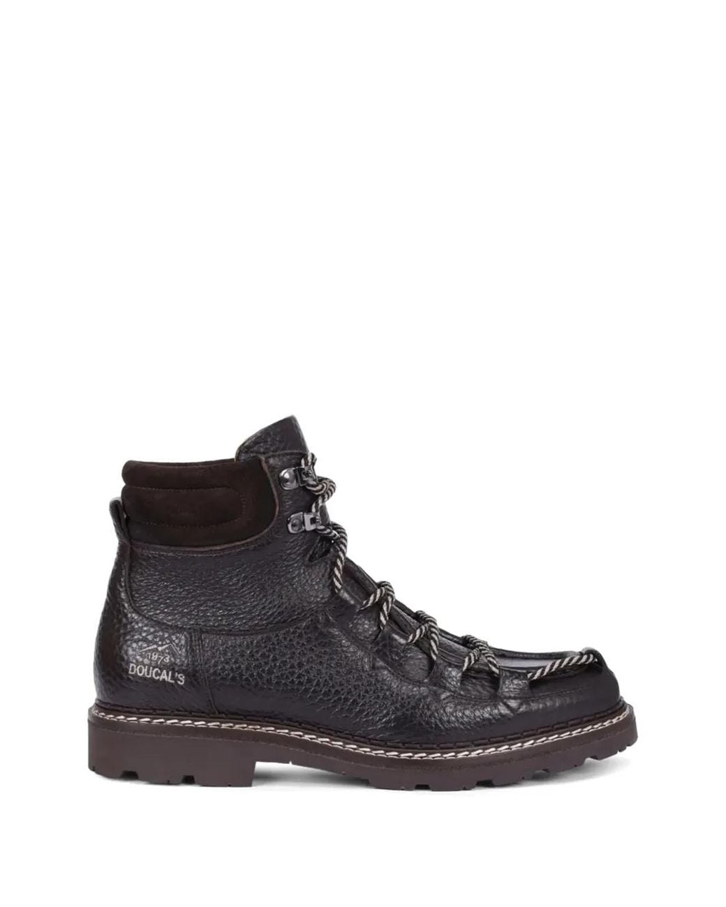 Doucal's Black Grained-Leather Panelled Boots for men