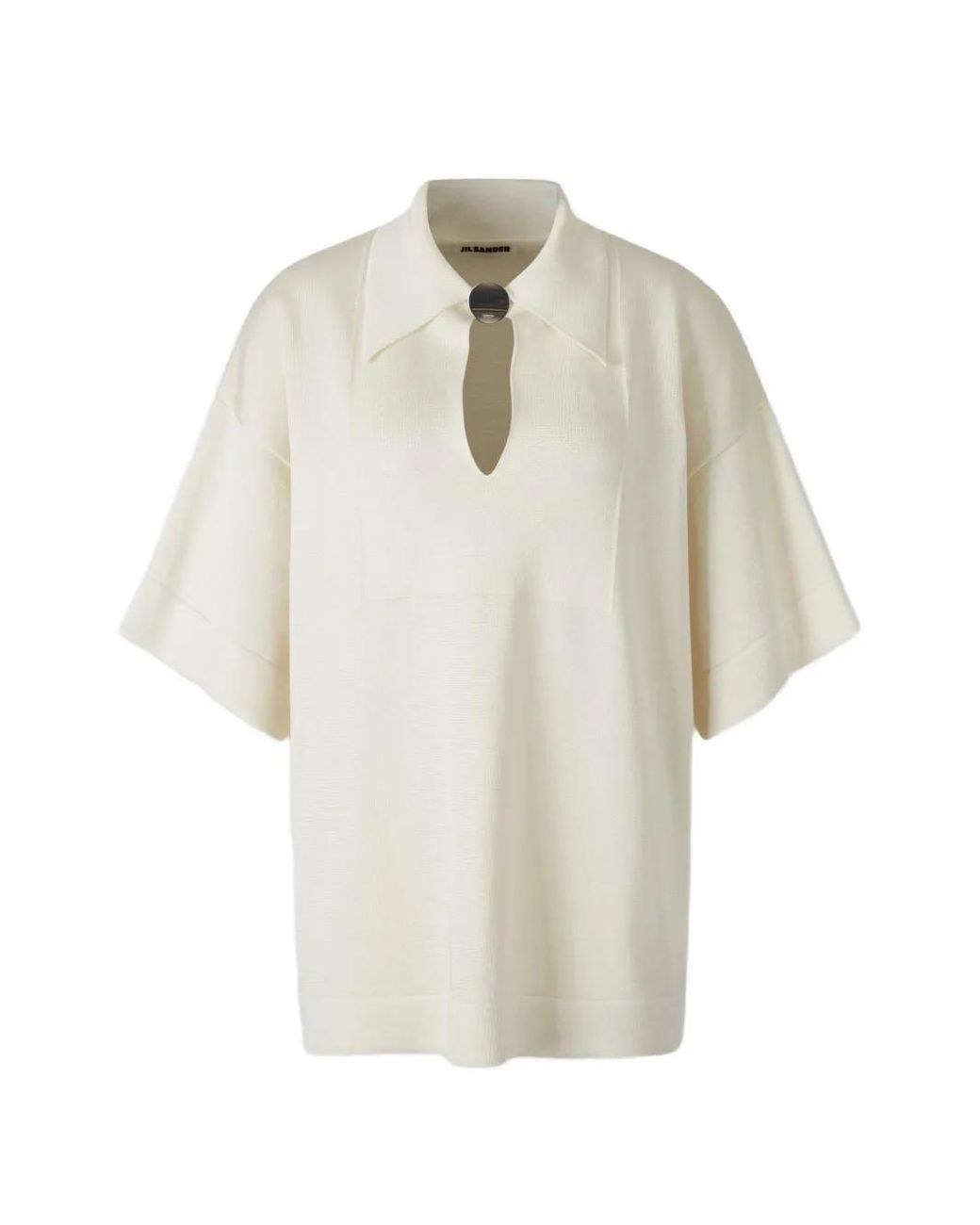 Jil Sander White Polo-Collar Top