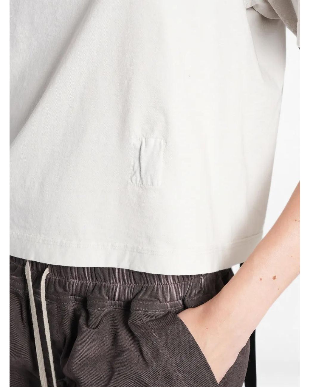 Rick Owens White Exposed-Seam T-Shirt