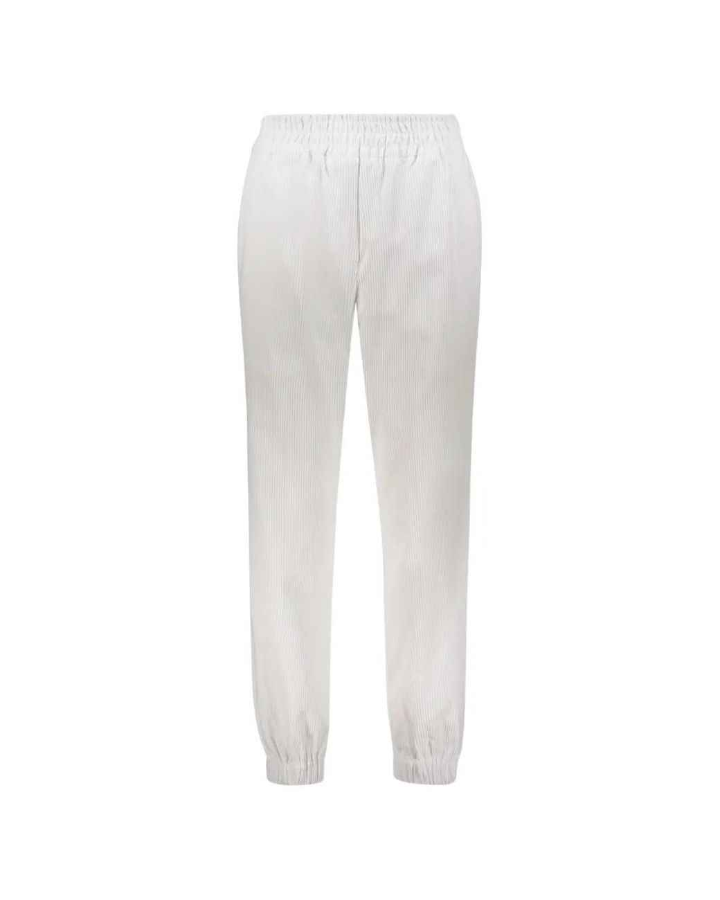 Moorer White Corduroy Elasticated-Cuff Track Pants